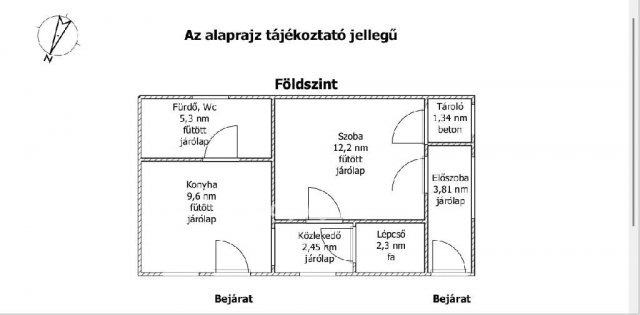 Eladó családi ház, Téten 14.5 M Ft, 1+2 szobás