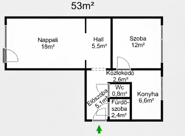 Eladó panellakás, Tatabányán 45.99 M Ft, 2 szobás