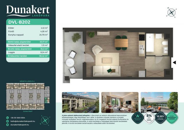 Eladó téglalakás, Vácon, Németh László utcában 55.99 M Ft