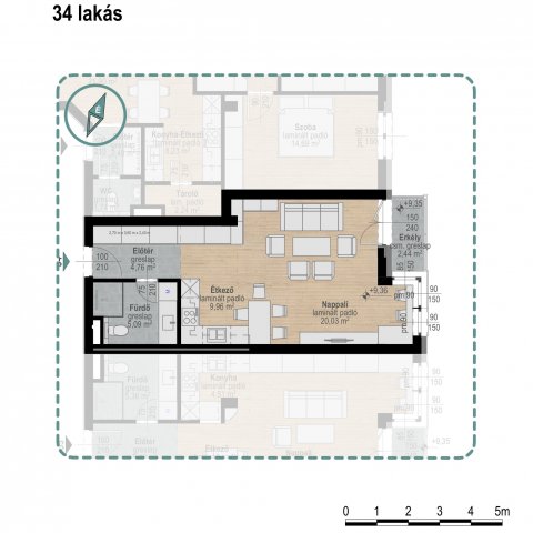Eladó téglalakás, Kecskeméten, Jókai utcában 63.5 M Ft