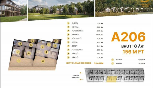 Eladó téglalakás, Balatonföldváron 156 M Ft, 1+2 szobás