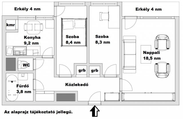 Eladó téglalakás, Zalaegerszegen 45 M Ft, 1+2 szobás