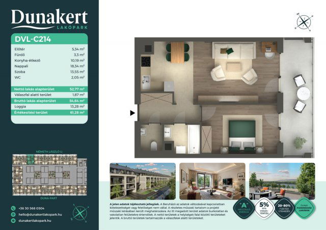 Eladó téglalakás, Vácon, Németh László utcában 68.99 M Ft