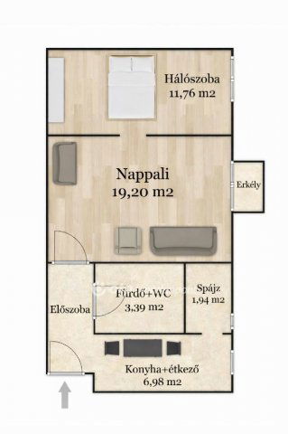 Eladó téglalakás, Debrecenben 54.9 M Ft, 2 szobás