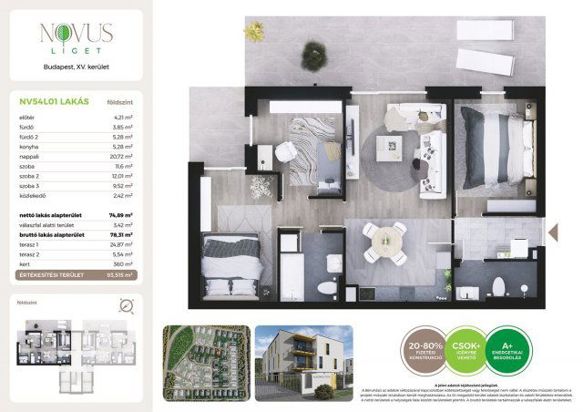 Eladó téglalakás, Budapesten, XV. kerületben, Kékszilva utcában