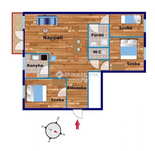 Eladó panellakás, Balatonalmádiban 75 M Ft, 4 szobás