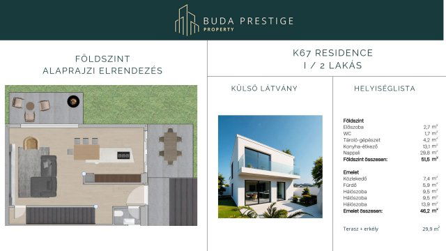 Eladó ikerház, Budaörsön, Kismartoni utcában 149.9 M Ft