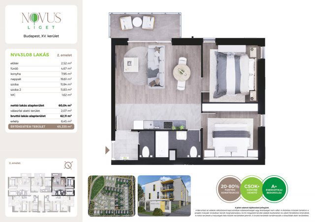 Eladó téglalakás, Budapesten, XV. kerületben, Kékszilva utcában