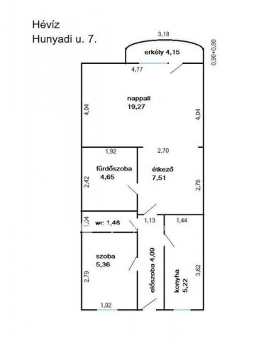 Eladó téglalakás, Hévízen 54.29 M Ft, 1+1 szobás