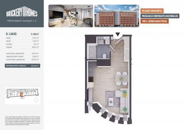 Eladó téglalakás, VIII. kerületben, Szeszgyár utcában