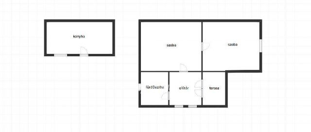 Eladó családi ház, Bakson 16 M Ft, 2 szobás