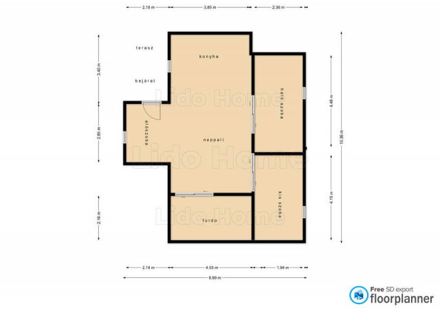 Eladó ikerház, Komáromban 65 M Ft, 2+1 szobás