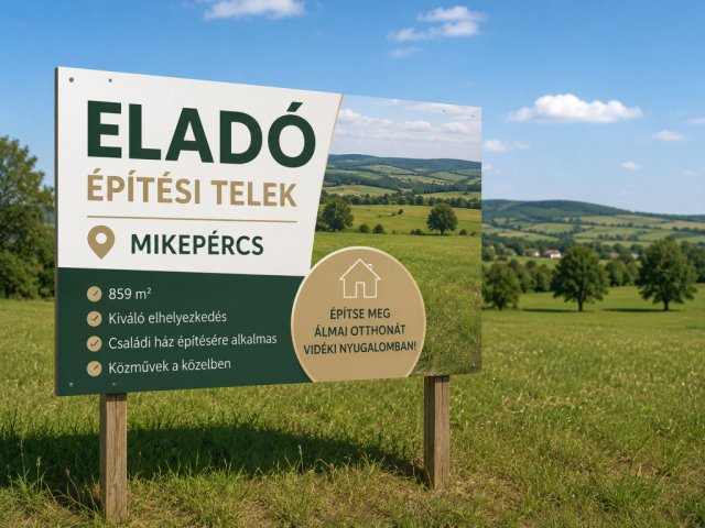 Eladó telek, Mikepércsen 20.5 M Ft / költözzbe.hu