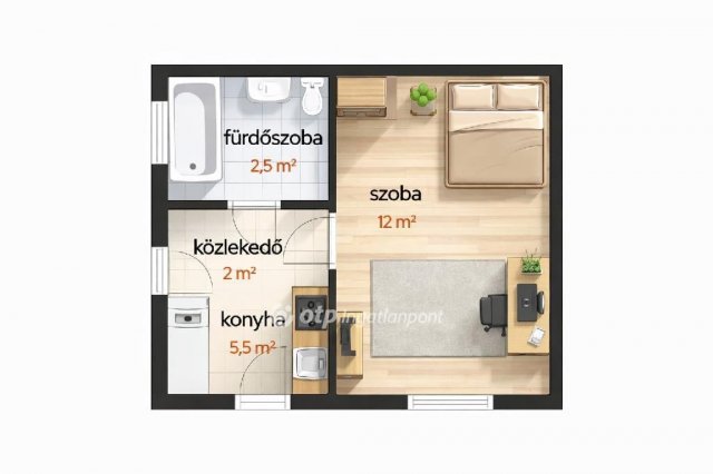 Eladó téglalakás, Budapesten, XX. kerületben 27.7 M Ft, 1 szobás