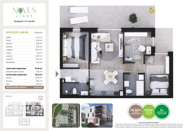 Eladó téglalakás, Budapesten, XV. kerületben, Kékszilva utcában