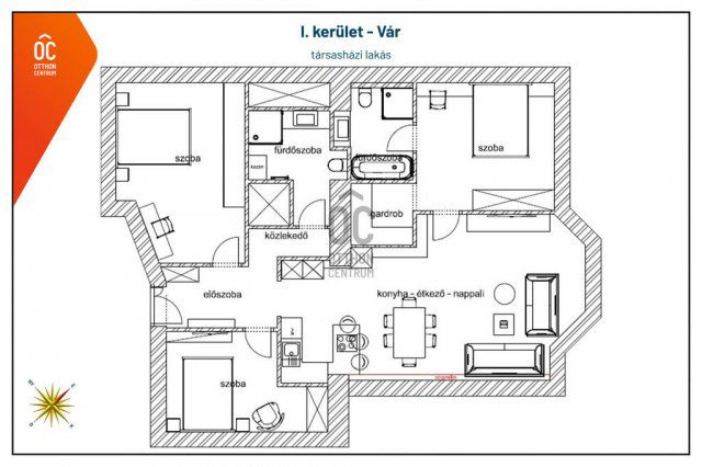 Eladó téglalakás, Budapesten, I. kerületben 259.9 M Ft, 4 szobás