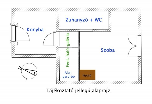 Kiadó téglalakás, albérlet, Vácon 170 E Ft / hó, 1 szobás