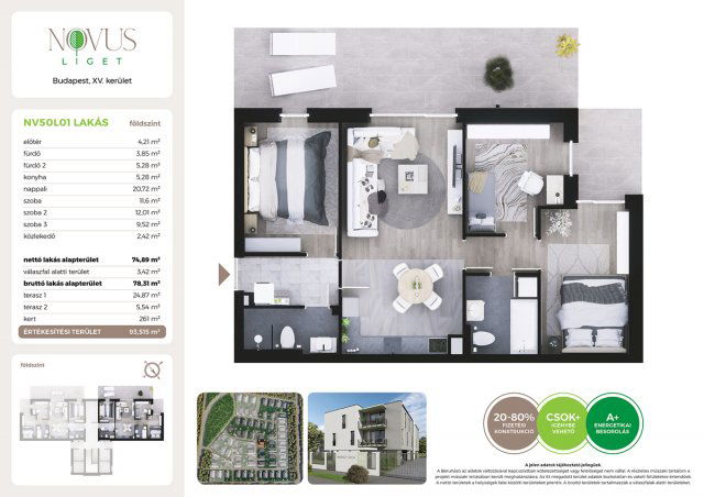 Eladó téglalakás, Budapesten, XV. kerületben, Kékszilva utcában