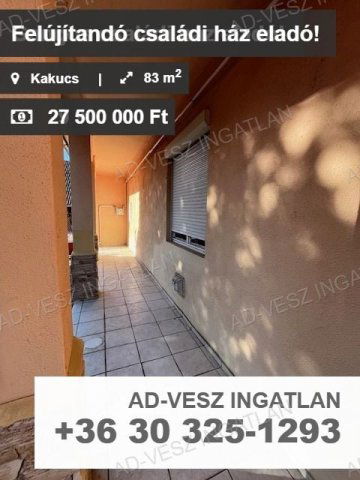 Eladó családi ház, Kakucson 27.5 M Ft, 2 szobás