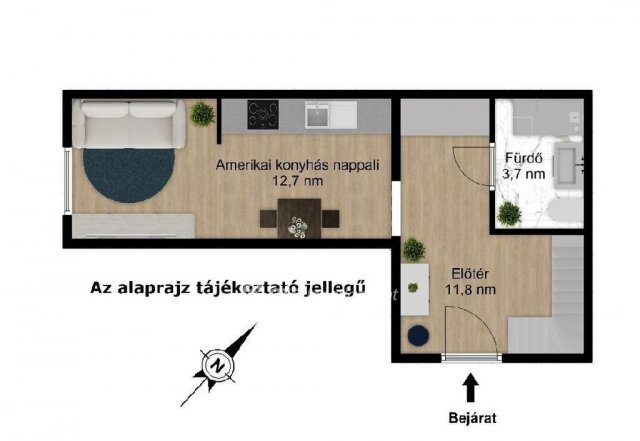 Eladó téglalakás, Budapesten, VI. kerületben 59.9 M Ft, 1 szobás