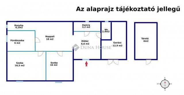 Eladó családi ház, Ráckevén 49.9 M Ft, 3 szobás