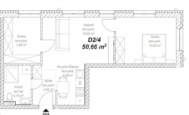 Eladó téglalakás, Mendén 47.9 M Ft, 2+1 szobás