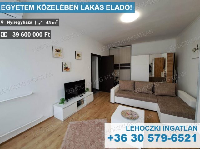Eladó téglalakás, Nyíregyházán 39.6 M Ft, 2 szobás
