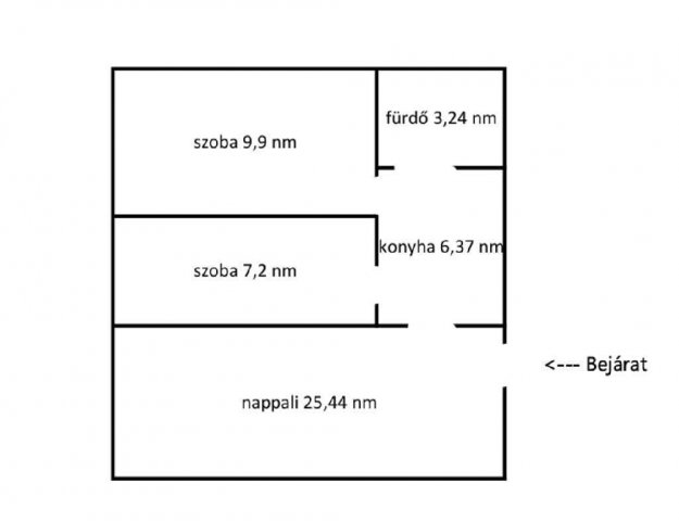 Eladó téglalakás, Nyíregyházán 55.2 M Ft, 1+2 szobás