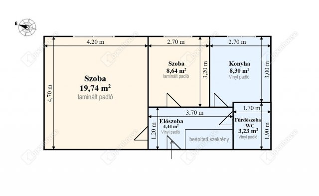 Eladó téglalakás, Miskolcon 23.99 M Ft, 2 szobás