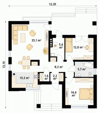 Eladó családi ház, Sülysápon 82.6 M Ft, 3 szobás