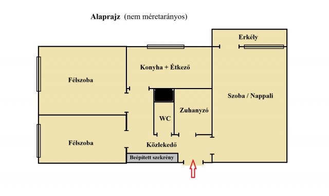 Eladó panellakás, Ajkán, Tűzoltó utcában 39.8 M Ft, 1+2 szobás