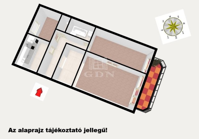 Eladó téglalakás, Monoron 53.99 M Ft, 2+1 szobás