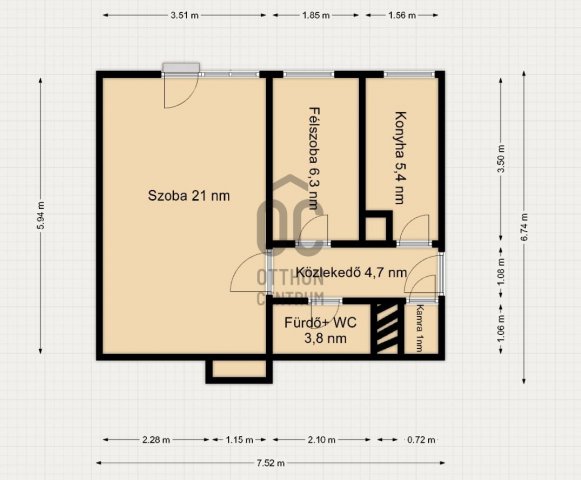 Eladó téglalakás, Zalaegerszegen, Landorhegyi úton 31.99 M Ft
