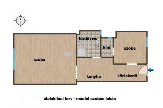 Eladó téglalakás, Budapesten, IV. kerületben 60.9 M Ft, 1 szobás