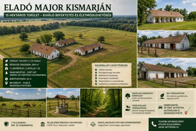 Eladó mezogazdasagi ingatlan, Kismarján 35 M Ft