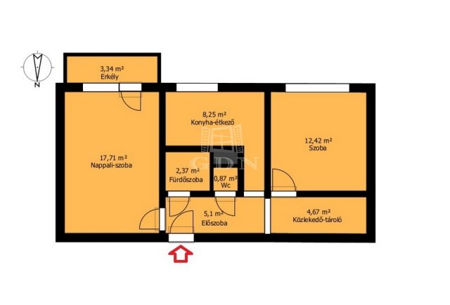 Eladó panellakás, Miskolcon 27.5 M Ft, 2 szobás