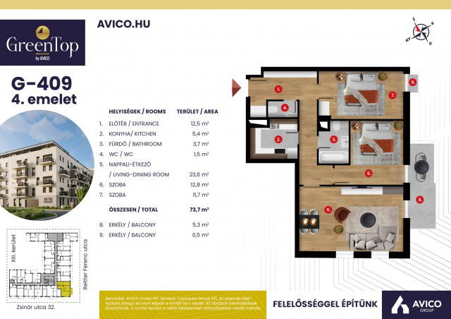 Eladó téglalakás, Budapesten, XIII. kerületben, Zsinór utcában