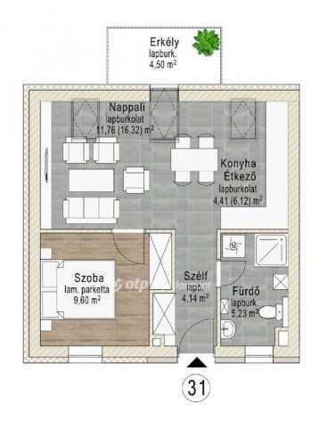 Eladó téglalakás, Pápán 37.5 M Ft, 1+1 szobás