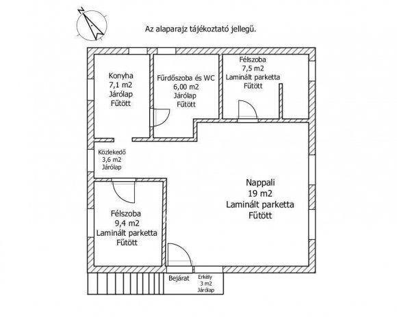 Eladó téglalakás, Győrött 53.9 M Ft, 2+1 szobás