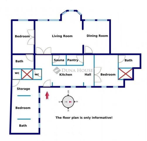 Kiadó téglalakás, albérlet, Budapesten, V. kerületben, 5 szobás