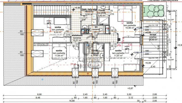 Eladó ikerház, Budapesten, XIV. kerületben 269 M Ft, 6 szobás