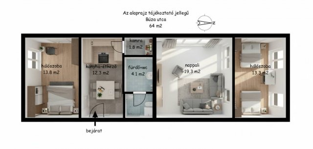 Eladó téglalakás, Gyöngyösön 49.9 M Ft, 3 szobás