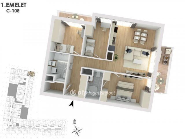 Eladó téglalakás, Budapesten, XIII. kerületben 120.6 M Ft