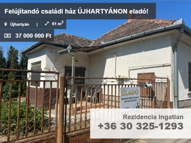 Eladó családi ház, Újhartyánon 37 M Ft, 2 szobás
