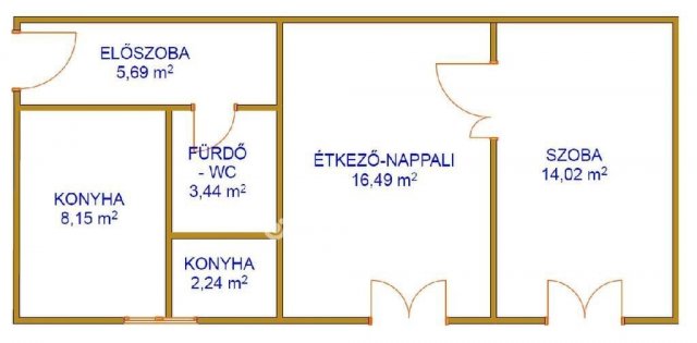 Eladó téglalakás, Komlón 22.3 M Ft, 2 szobás