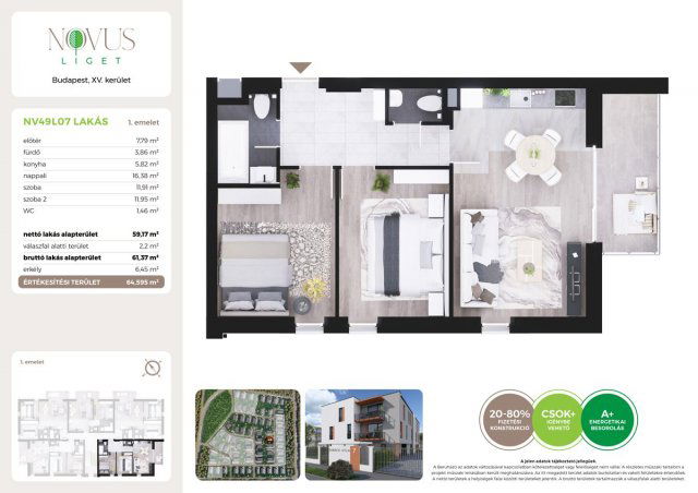 Eladó téglalakás, Budapesten, XV. kerületben, Kékszilva utcában