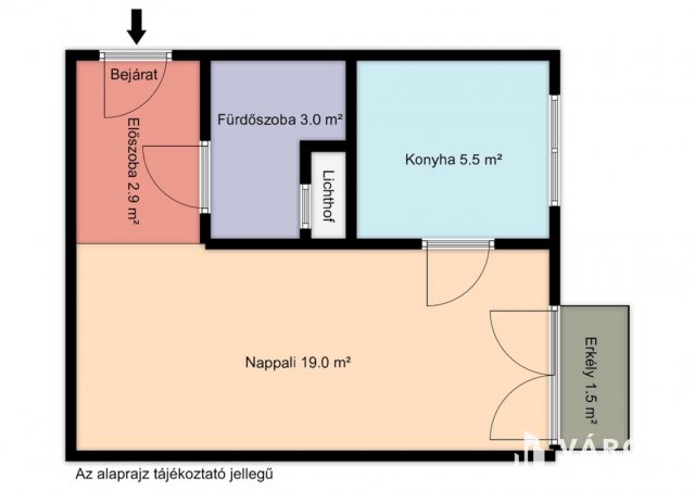 Eladó téglalakás, Budapesten, X. kerületben 43.4 M Ft, 1 szobás