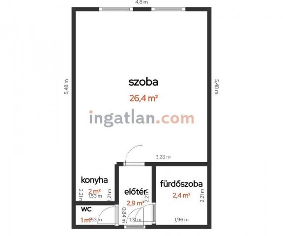 Eladó téglalakás, Tiszakécskén 33.9 M Ft, 1 szobás