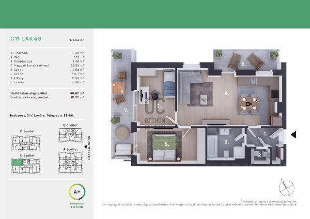Eladó téglalakás, Budapesten, XIV. kerületben 111.5 M Ft
