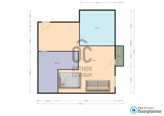 Eladó téglalakás, Budapesten, XI. kerületben 61 M Ft, 1 szobás